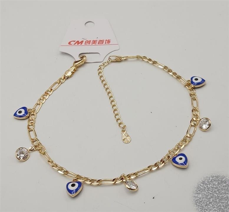 پابند آویزدار چشم قلبی آبی نگین دار کد J040